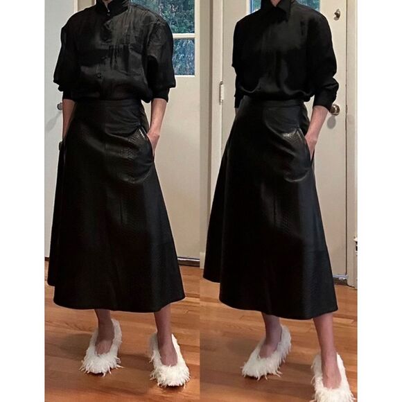 Embossed Python Circle Skirt - Picture 6 of 11